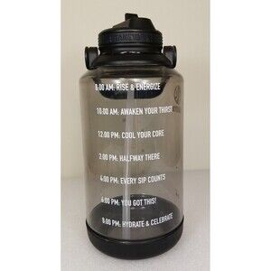 Takeya 64oz Tritan Motivational Water Bottle with Straw Lid - Black Clear    L12